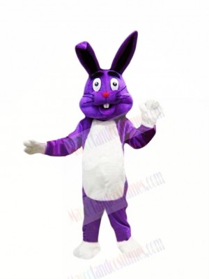 Purple Easter Bunny Mascot Costumes Cartoon