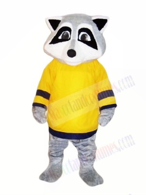Cute Raccoon with Yellow T-shirt Mascot Costumes Animal	