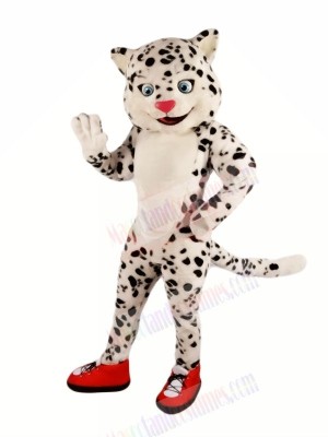 Happy Snow Leopard Mascot Costumes Cartoon