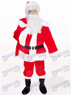 Christmas Xmas Red Santa Open Face Mascot Costume