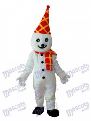 Snowman in Colorful Birthday Hat Mascot Adult Costume Christmas Xmas