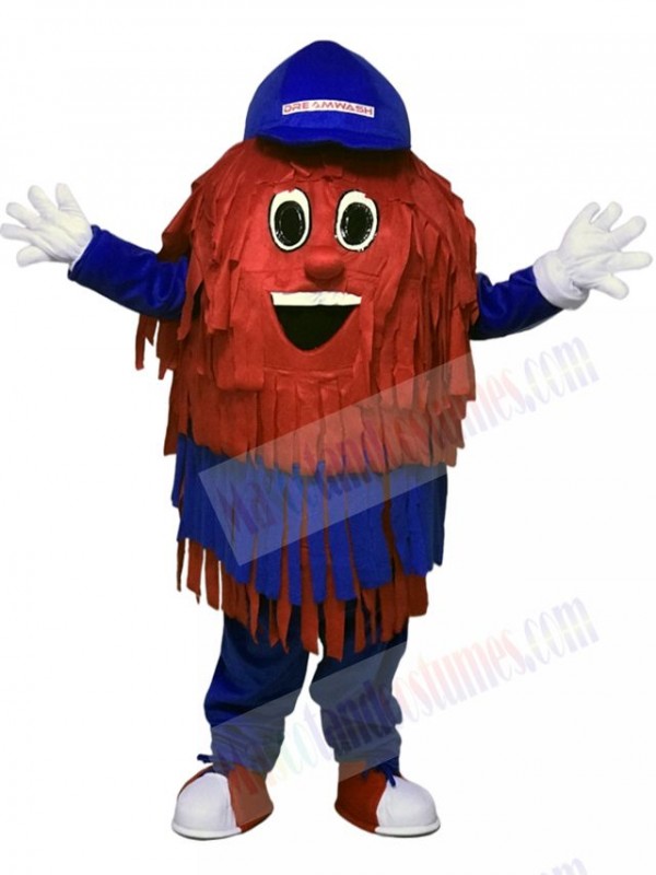 Blue & Red Car Wash Cleaning Brush Mascot Costumes
