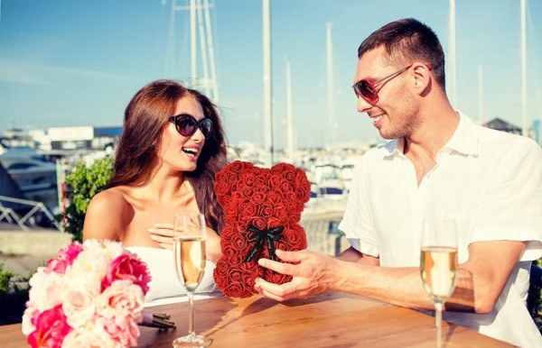 Black Rose Teddy Bear Flower Bear with Red Heart Best Gift for Mother's Day, Valentine's Day, Anniversary, Weddings and Birthday