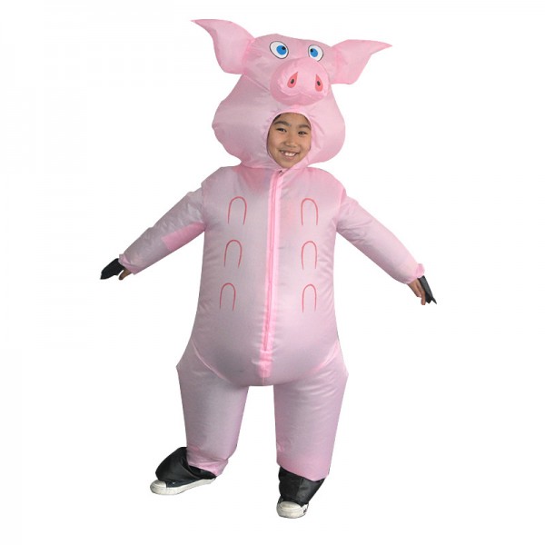 Pink Pig Inflatable Halloween Christmas Holiday Blow Up Costume for Kid