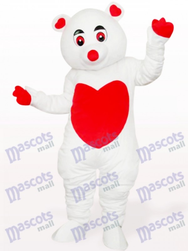 White Care Bear Cartoon Mascot Costume