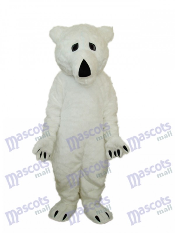 Long Wool Polar Bear Mascot Adult Costume