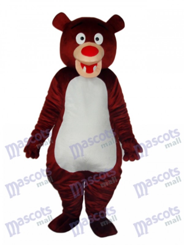 Brown Bear Blue Mascot Adult Costume