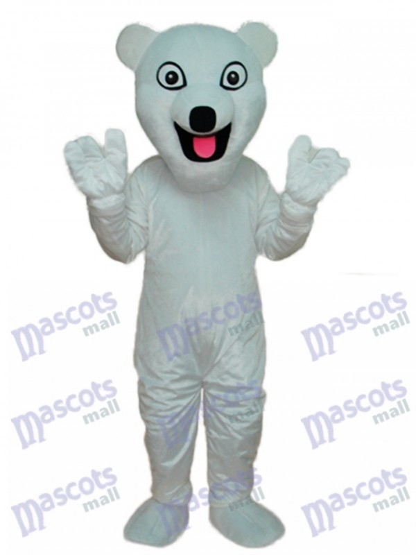 White Polar Bear Mascot Adult Costume