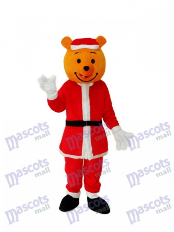 Yellow Christmas Bear Mascot Adult Costume