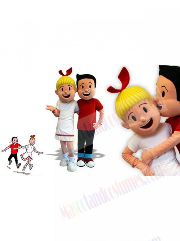 Boy and Girl mascot costume
