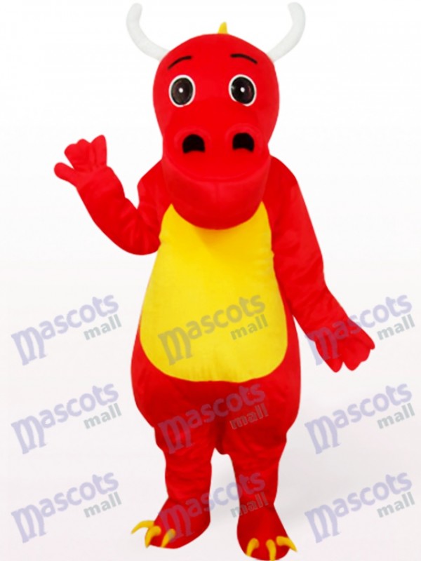 Dinosaur In Red Clothes Mascot Costume