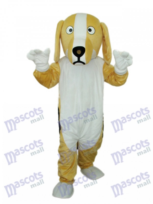 Khaki and White Dog Mascot Adult Costume