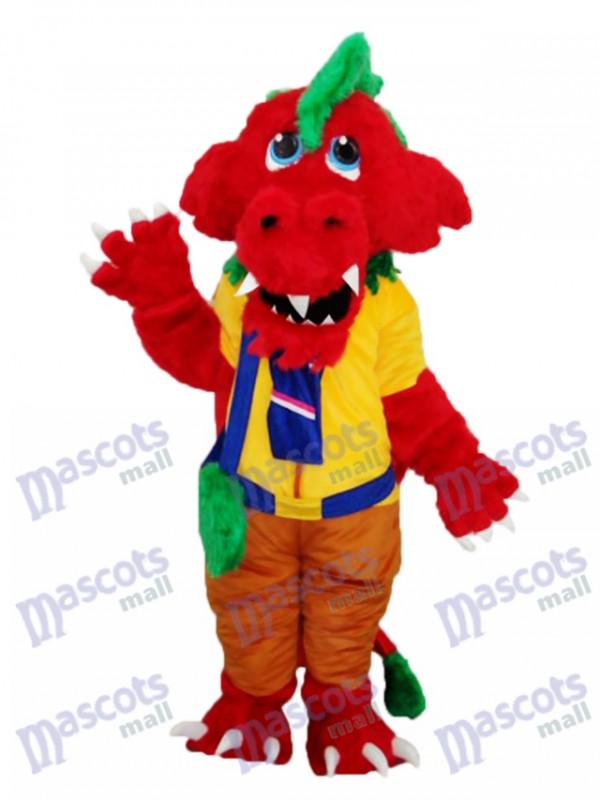 Red Dragon with Bag Plush Mascot Adult Costume