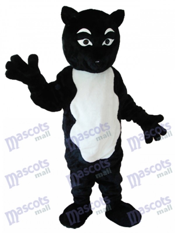 Black and White Fox Mascot Adult Costume