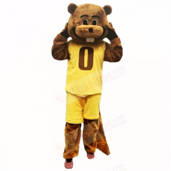 Sport Yellow Suit Beaver Mascot Costumes School