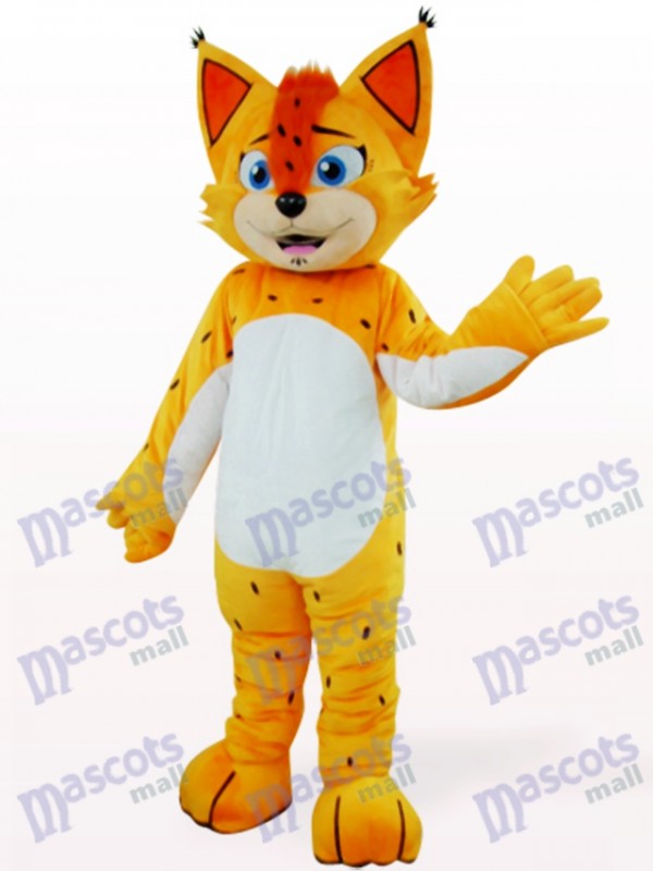 Orange Leopard With White Belly Mascot Costume