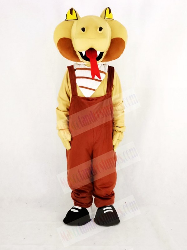 Realistic Cobra Snake in Brown Mascot Costume College