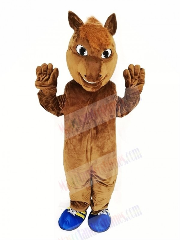 Brown Horse Race Mascot Costume