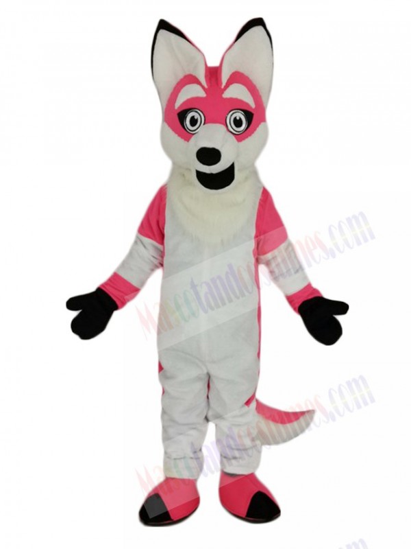 Pink Fox with Long Tail Mascot Costume