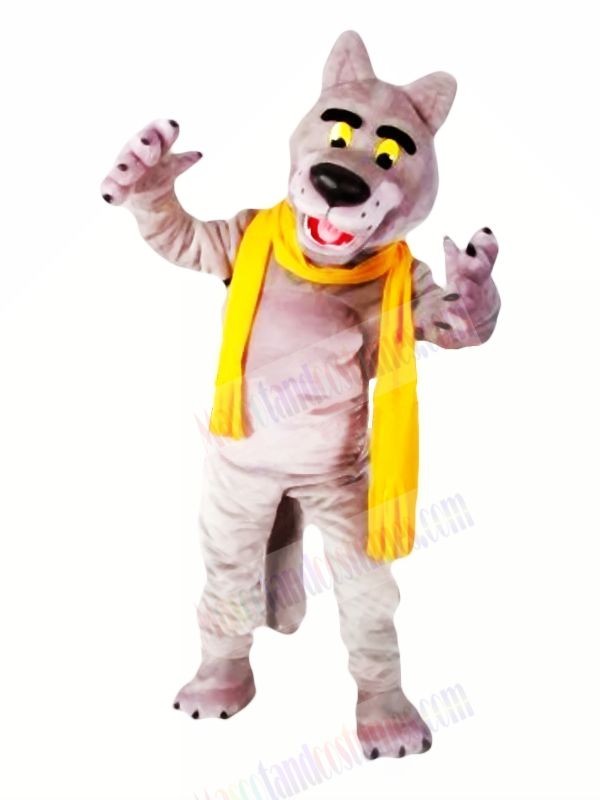 Fashion Wolf with Scarf Mascot Costumes Cartoon	
