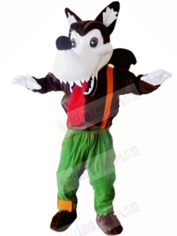Wild Wolf with Long Tail Mascot Costumes Cartoon	