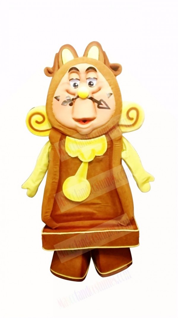 Cogsworth Clock Mascot Costume Cartoon