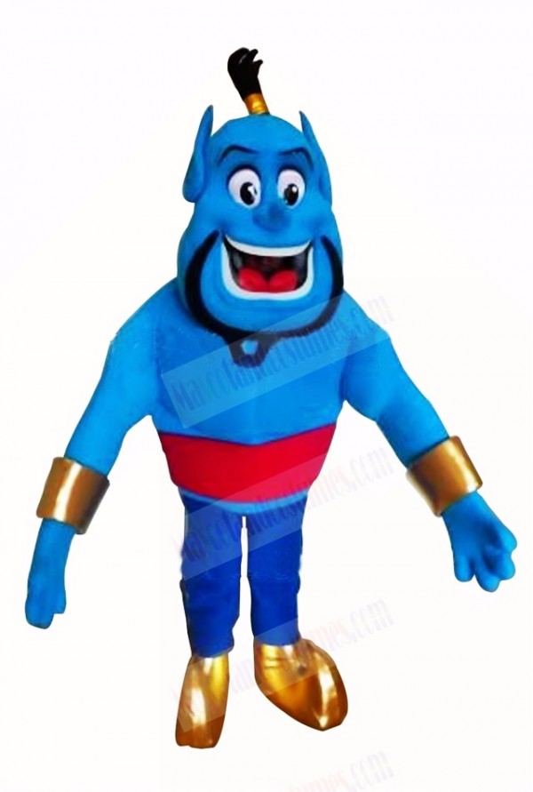 Blue Elf Genie Mascot Costume Cartoon