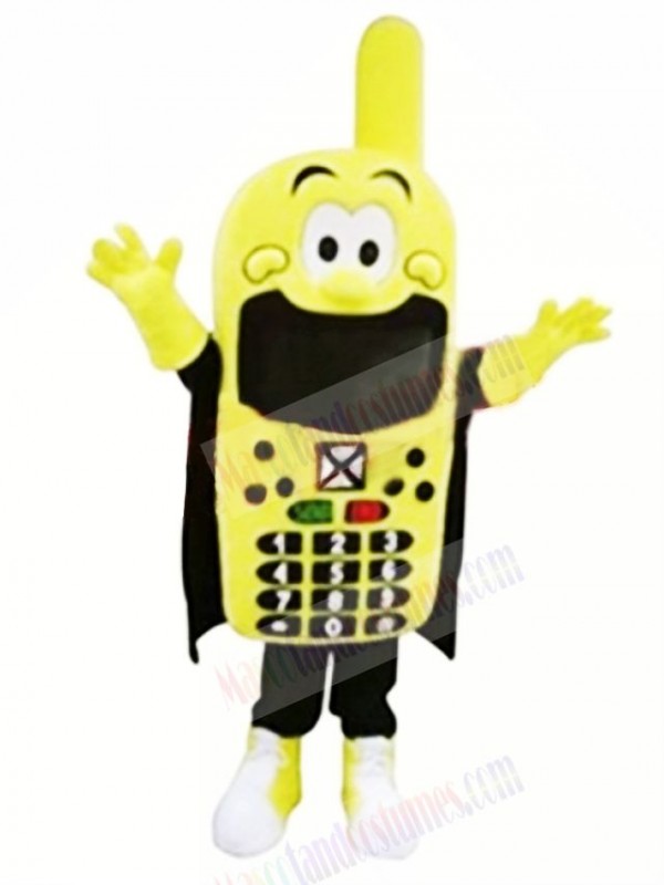 Funny Yellow Phone Mascot Costume Cartoon
