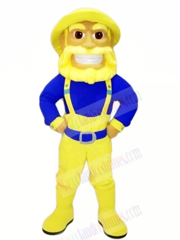 Old Mariner with Yellow Hat Mascot Costume People
