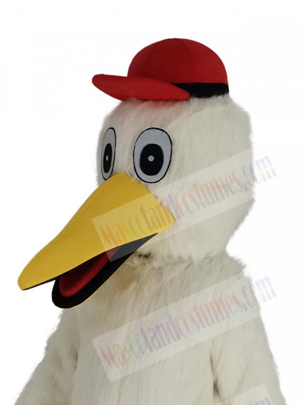 Stork mascot costume