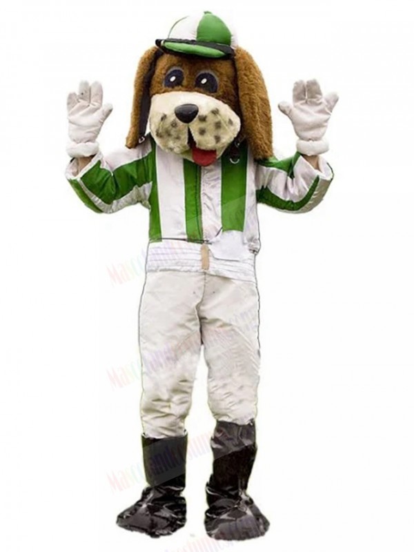 Football Dog Mascot Costume with Green and White Jersey
