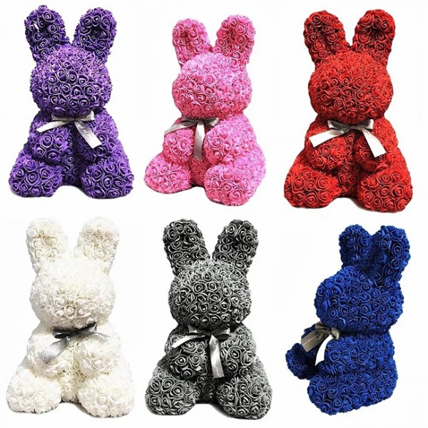 Red Rose Rabbit Flower Rabbit Best Gift for Mother's Day, Valentine's Day, Anniversary, Weddings and Birthday