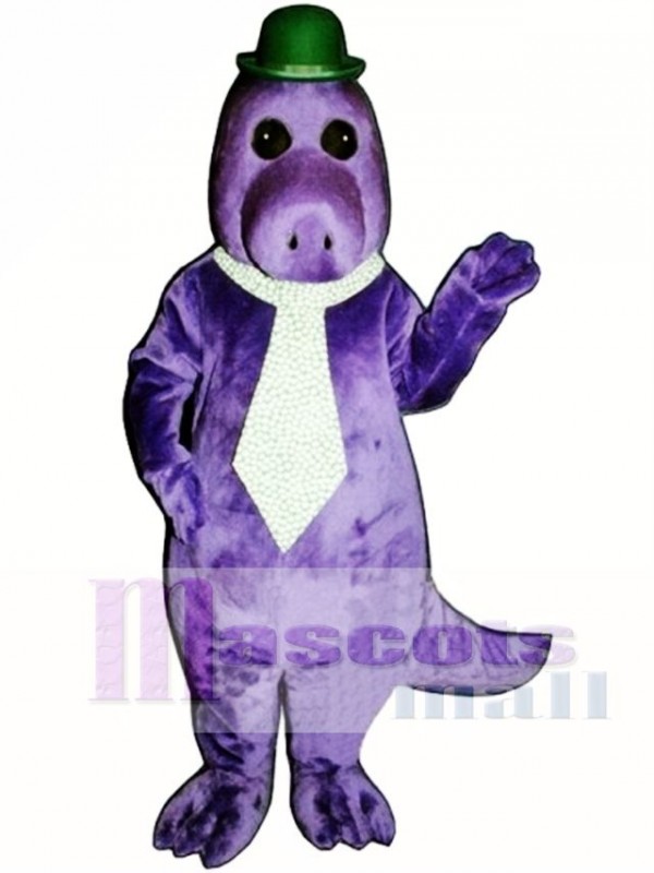 Jake the Saurus with Hat & Tie Mascot Costume