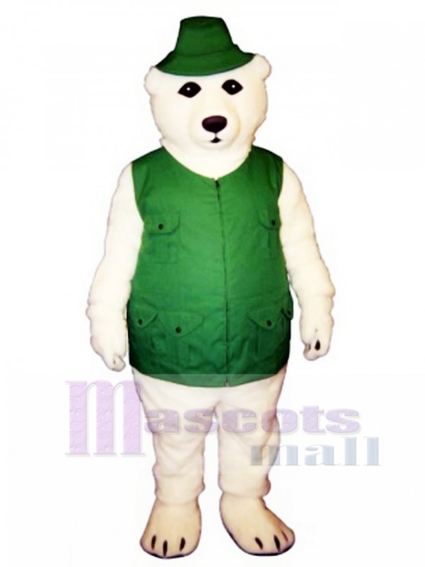 Fisher Bear with Vest & Hat Mascot Costume