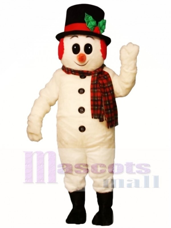 Cute Crystal Snowboy with Hat, Muffs & Scarf Mascot Costume