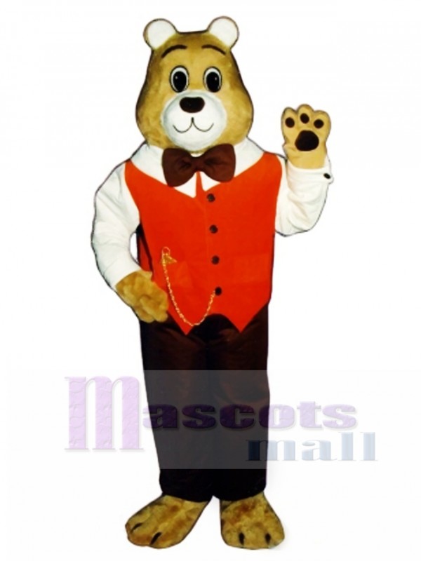 Cute Gentleman Bear Mascot Costume