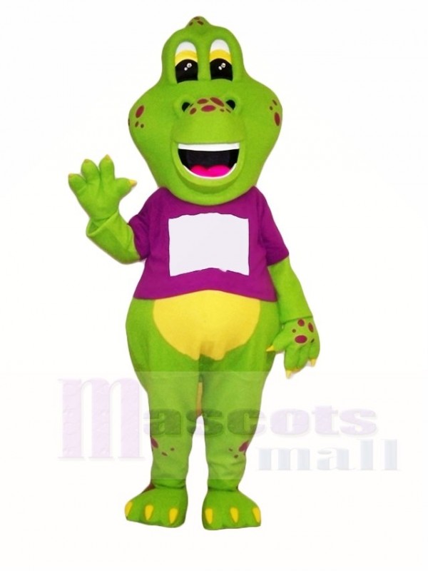 Green Dinosaur with Yellow Belly Mascot Costumes 