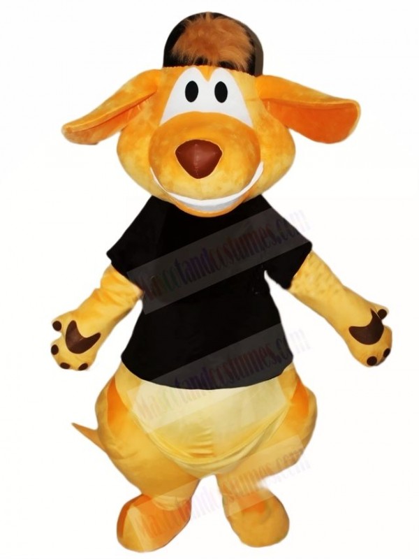 Black Shirt and Hat Kangaroo Mascot Costumes Animal 