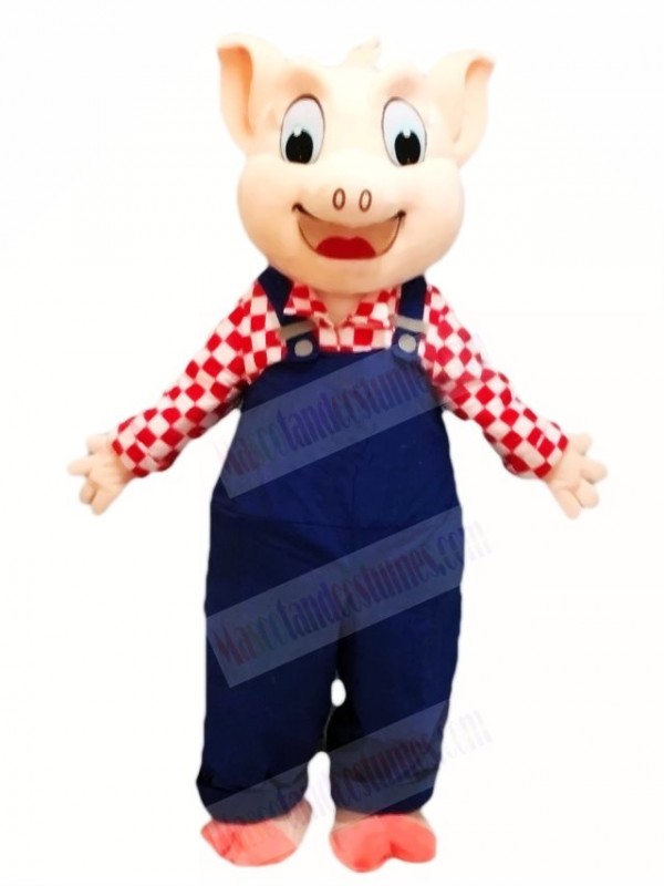 Blue Overalls Pig Mascot Costumes Animal 