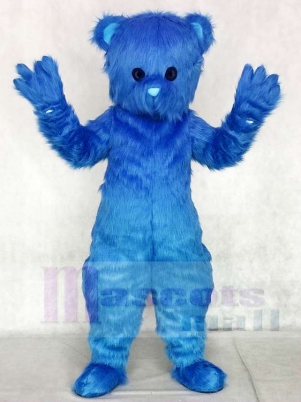 Blue Fluffy Bear Mascot Costumes Animal