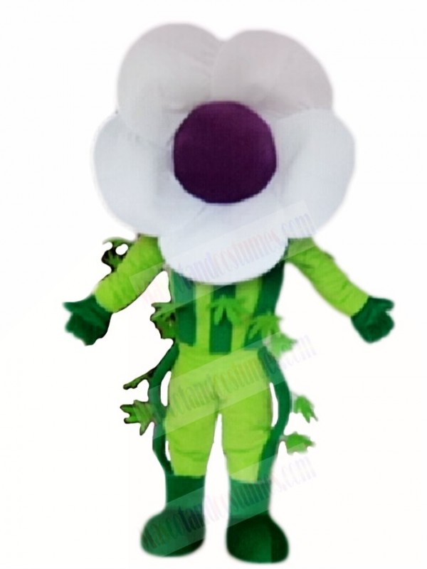White Flower Mascot Costumes Plant