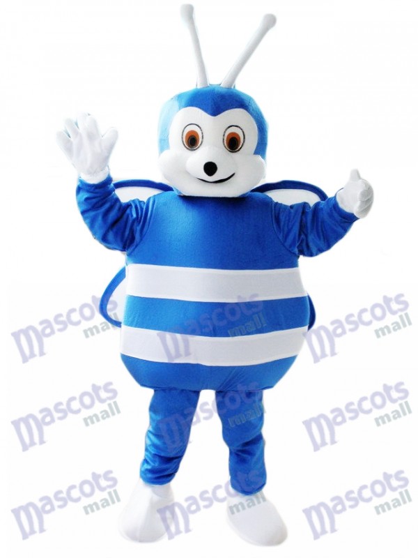 Blue and White Bee Mascot Costume Insect