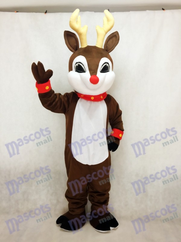 Blinker Deer with Red Nose Christmas Mascot Costume