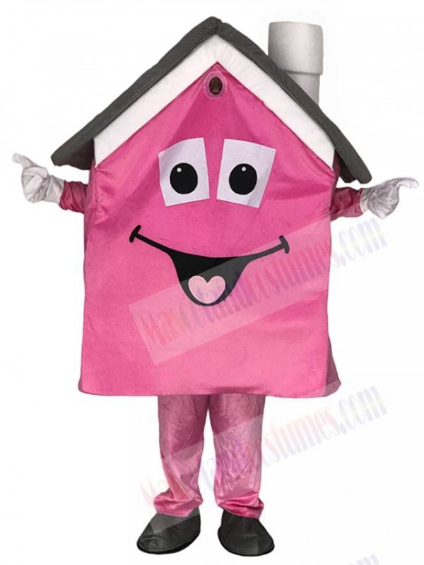 Pink Housing House Real Estate Agent Mascot Costume