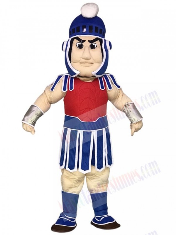 Blue Spartan Trojan Knight Sparty with Red Chest Mascot Costumes 
