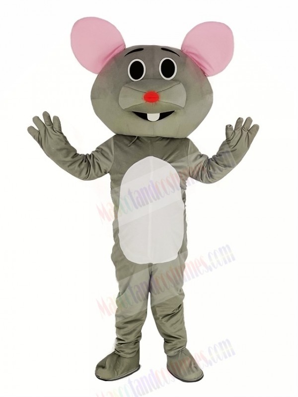 Gray Mouse with Red Nose Mascot Costume