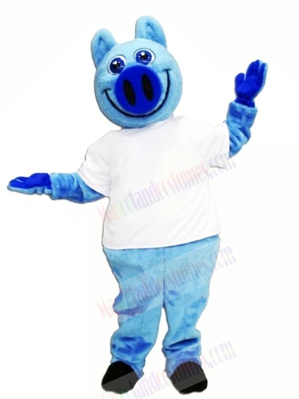 Pig with White T-shirt Mascot Costumes Animal