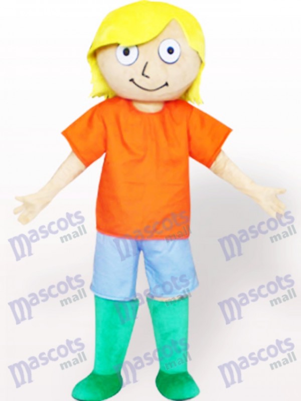 Green Boots Boy Cartoon Adult Mascot Costume