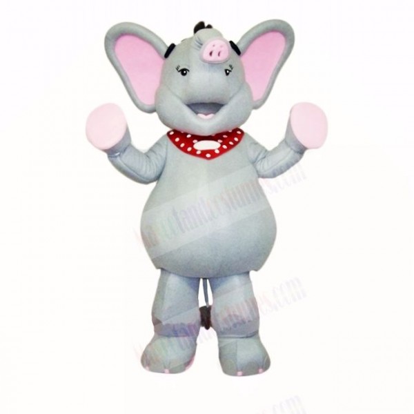 Grey and Pink Elephant Mascot Costumes Cartoon