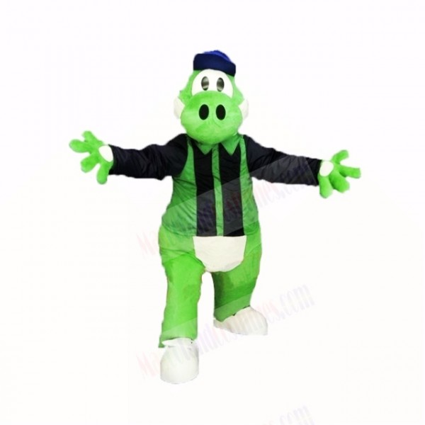 Sport Dinosaur with Blue Shirt Mascot Costumes Cartoon